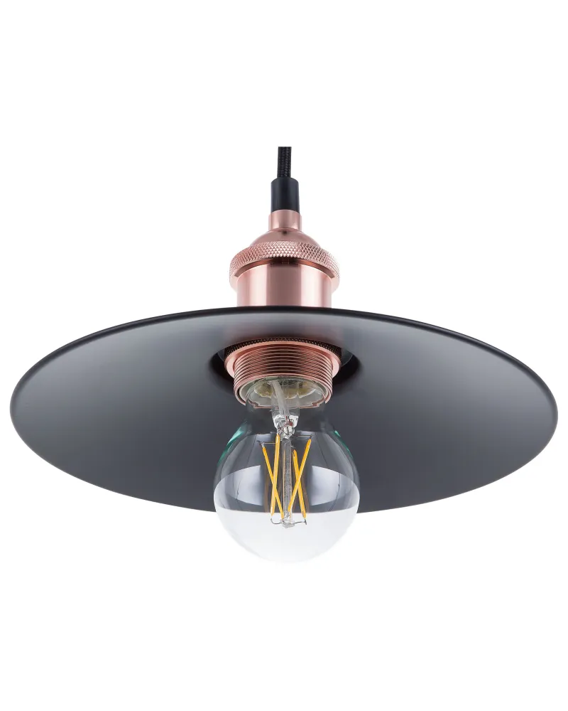 Set 3 Metálico Pendant Lamps Black SWIFT Small