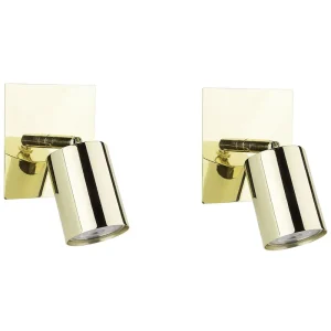 Set 2 Metálico Spotlight Lamps Gold TIGRIS