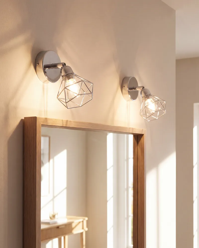 Set 2 Metálico Spotlight Lamps Silver ERMA