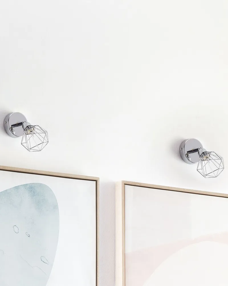 Set 2 Metálico Spotlight Lamps Silver ERMA