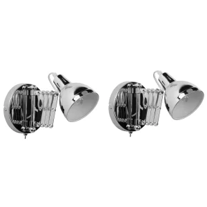 Set 2 Metálico Wall Lamps Silver HARRINGTON