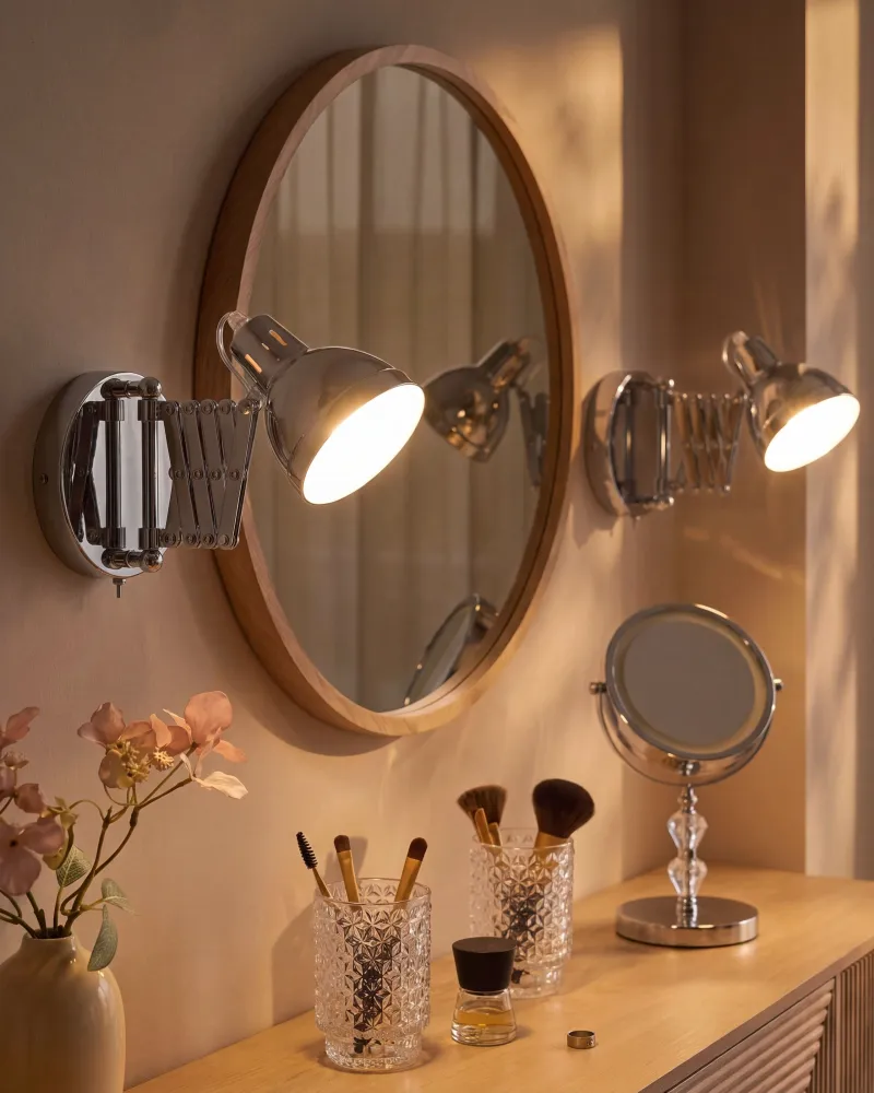 Set 2 Metálico Wall Lamps Silver HARRINGTON