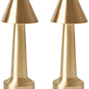 Set 2 Wireless Table Lamps Gold JOANES