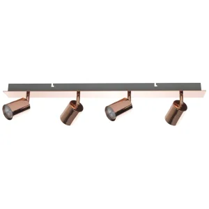Soquete Adaptador 4 Light Spotlight Metal Bar Tom ferrugem TIGRIS
