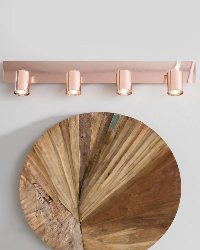 Soquete Adaptador 4 Light Spotlight Metal Bar Tom ferrugem TIGRIS