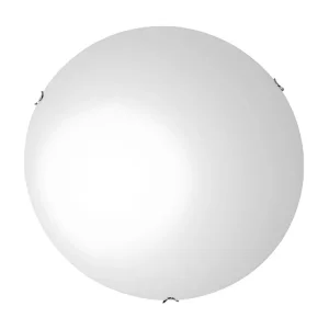 Soquete Adaptador Lâmpada de Tecto Alaska, Crómio, Branco, 40x40x11 cm, EPIKASA
