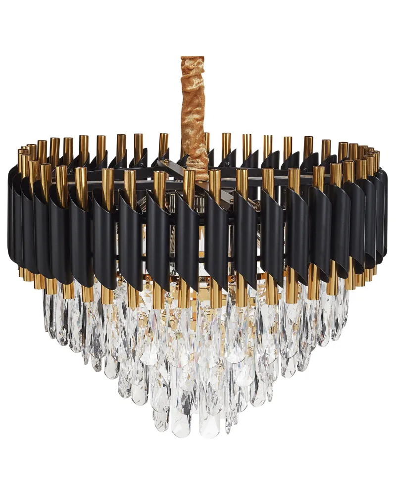Suporte para Pendente 6 Lights Crystal Chandelier Ouro ABELLAS