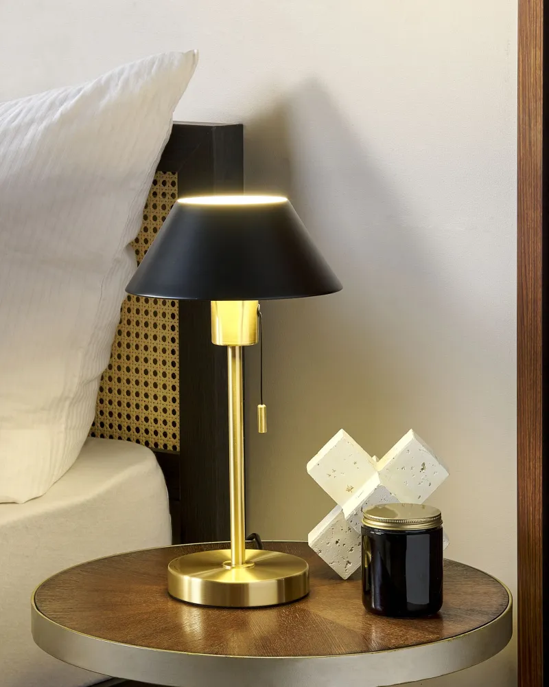 Suporte para Pendente Metal Table Lamp Black and Âmbar CAPARO