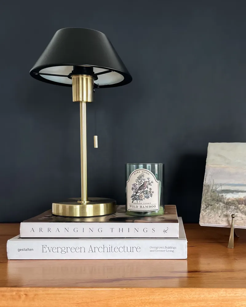 Suporte para Pendente Metal Table Lamp Black and Âmbar CAPARO