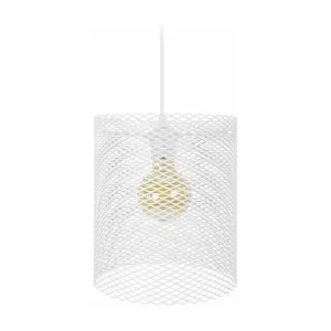 Suspensão TOSEL ADONIS metálico cilindro marfim D19,5 x H85 cm