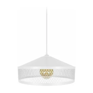 Suspensão TOSEL ADONIS metálico cúpula marfim D33 x H70 cm (À Prova d'Água)