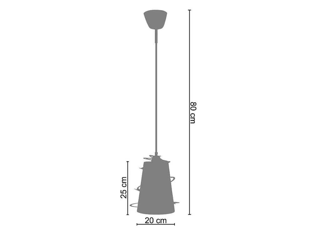 Suspensão TOSEL ALBIGNY vidro cônico carmim D25 x H80 cm para Instalação em Sanca