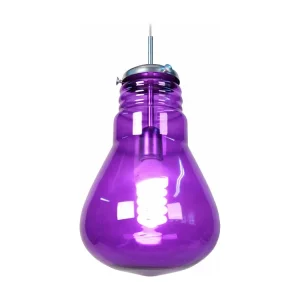 Suspensão TOSEL AMPOULES vidro abaulado roxo D28 x H88 cm com Timer Programável