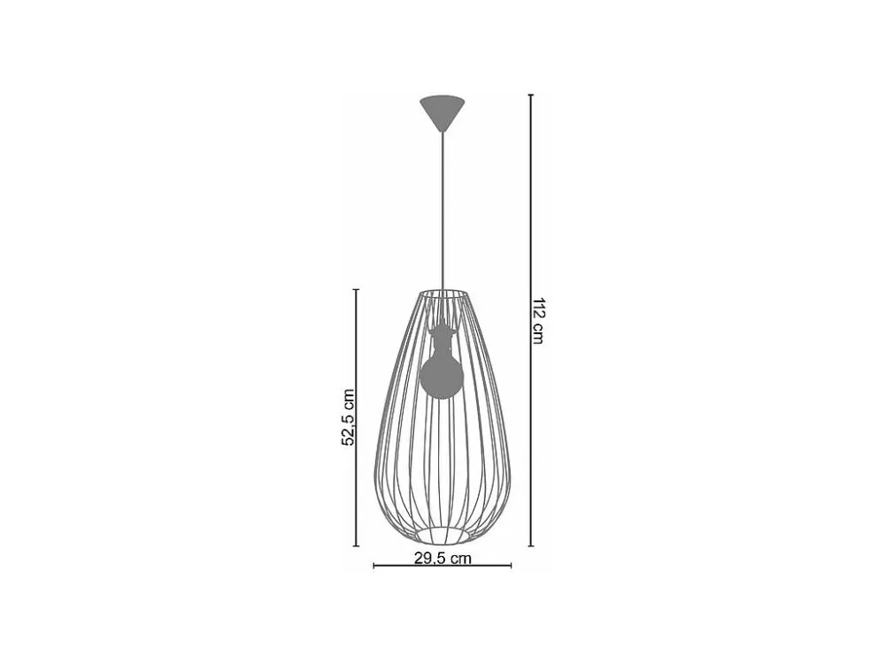 Suspensão TOSEL CIVIDALE metálico geométrico Dourado D29,5 x H112 cm