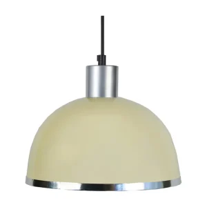 Suspensão TOSEL DEMI BOULE C metálico cúpula marfim D30 x H68 cm