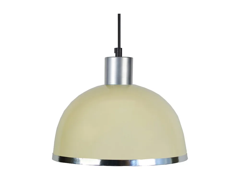 Suspensão TOSEL DEMI BOULE C metálico cúpula marfim D30 x H68 cm