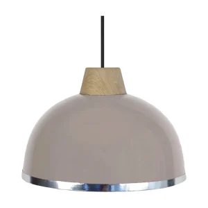 Suspensão TOSEL DEMI BOULE B metálico cúpula taupe D24,5 x H77 cm
