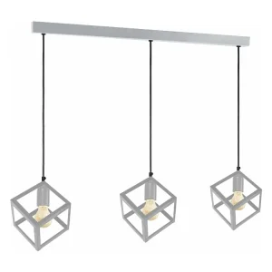 Suspensão TOSEL HEXAÈDRE metálico geométrico marfim D27 x H86 cm