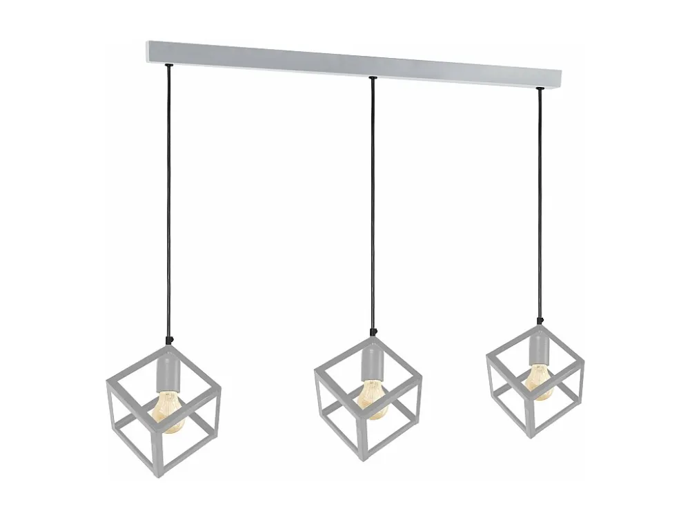 Suspensão TOSEL HEXAÈDRE metálico geométrico marfim D27 x H86 cm