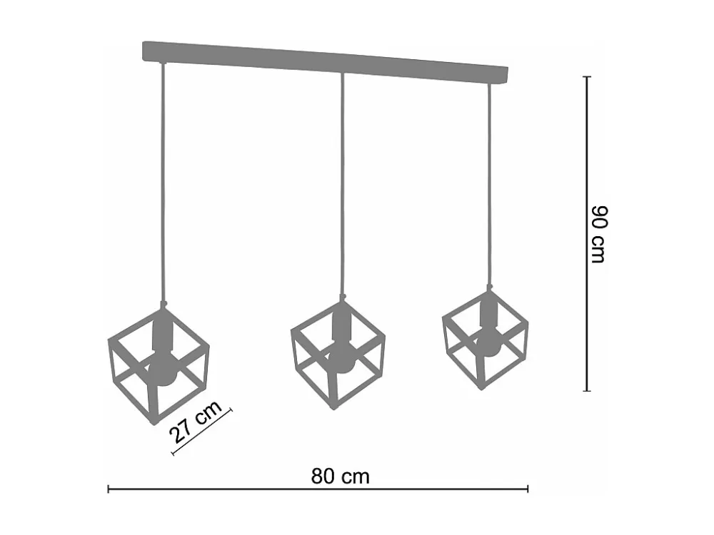 Suspensão TOSEL HEXAÈDRE metálico geométrico marfim D27 x H86 cm