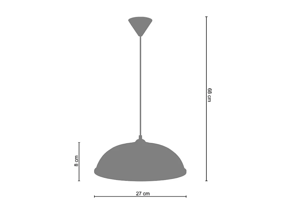 Suspensão TOSEL KÂNPUR metálico cúpula preto dourado D27 x H68 cm com Sensor de Luz Diurna