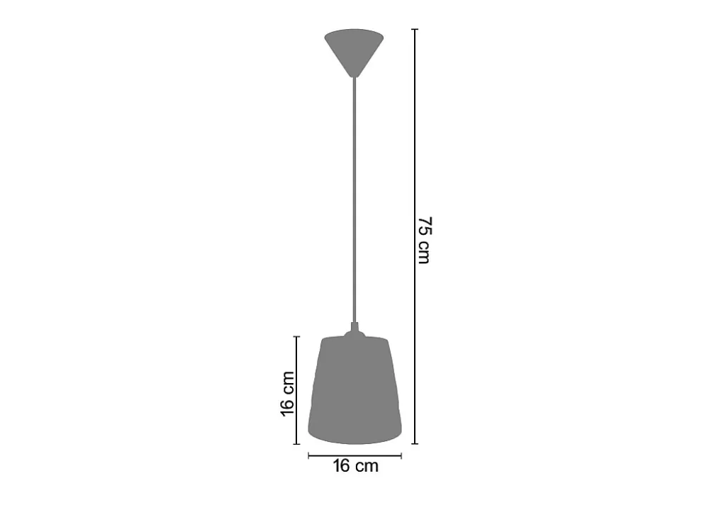 Suspensão TOSEL ONDULADA metálico oval cinza D33 x H80 cm