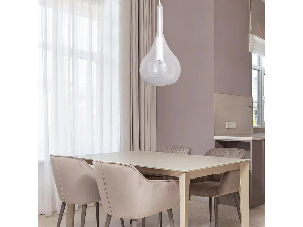 Suspensão TOSEL TREVISO metálico geométrico bege D26 x H88 cm