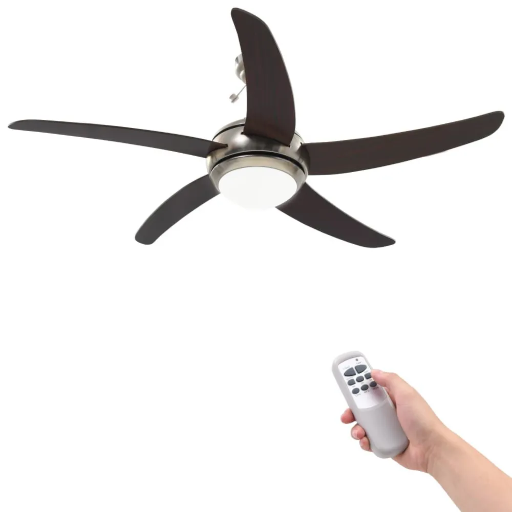 Ventoinha de teto com luz 128 cm castanho para Fita LED RGB