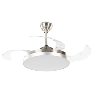 Ventoinha de teto com luz em prateado IBAR para Iluminação Externa