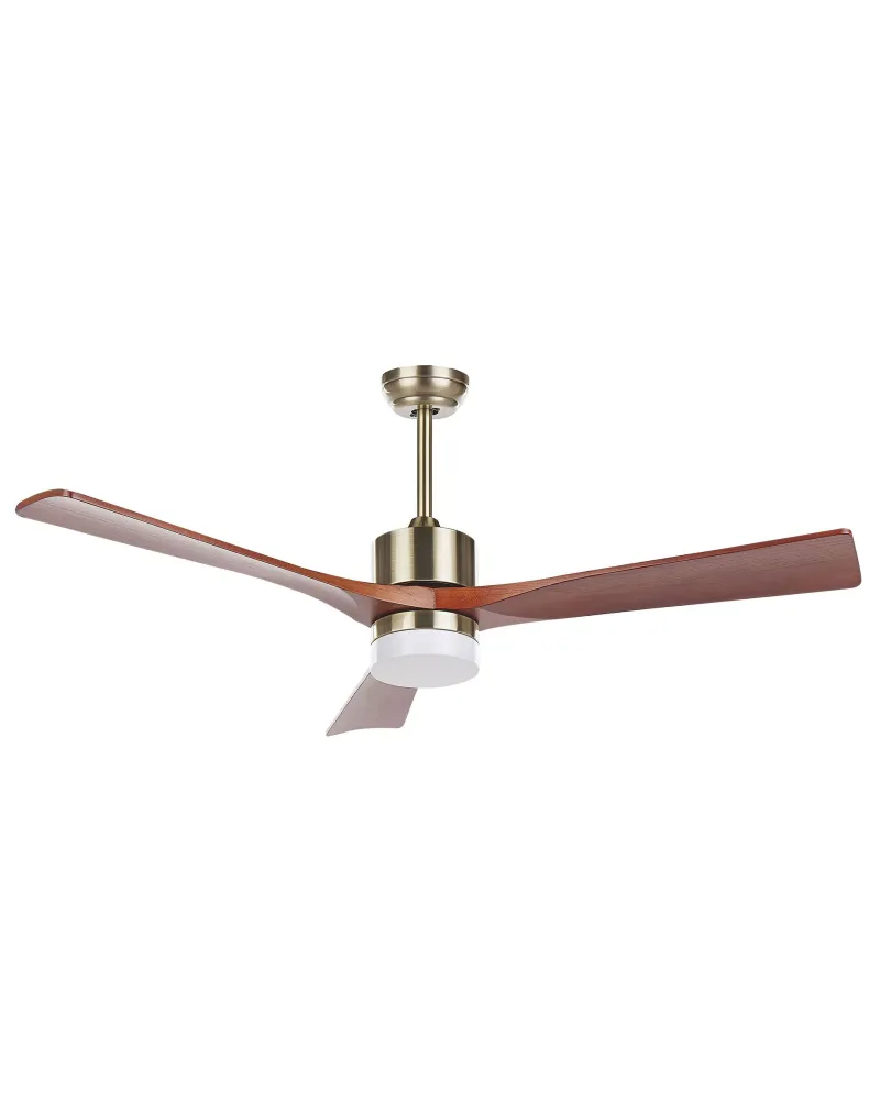 Ventoinha de teto cor tom terroso com luz LED ARUWIMI
