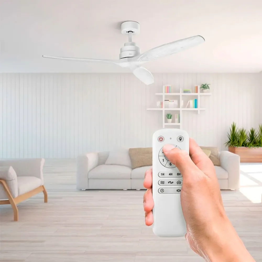 Ventoinha de Teto UFESA Tibet Branco | 132cm, 6 velocidades, DC 40W com Conector IP65