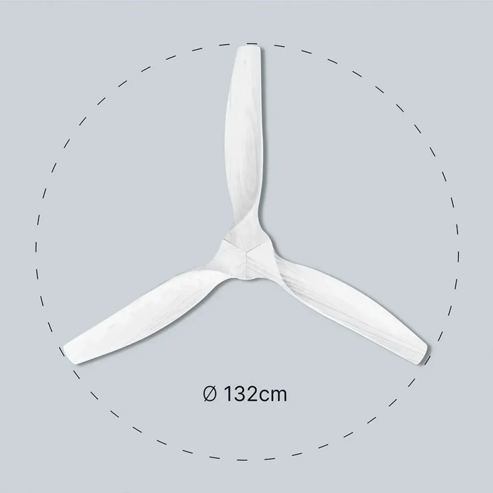 Ventoinha de Teto UFESA Tibet Branco | 132cm, 6 velocidades, DC 40W com Conector IP65