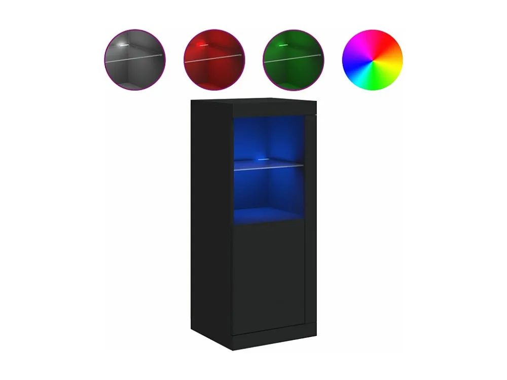 Aparador com luzes LED 41x37x100 cm preto para Fita LED RGB