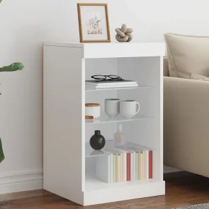 Aparador com luzes LED 41x37x67 cm branco Alumínio Anodizado