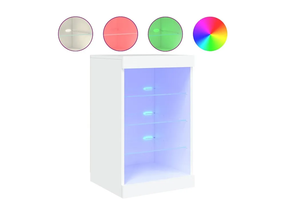 Aparador com luzes LED 41x37x67 cm branco Alumínio Anodizado