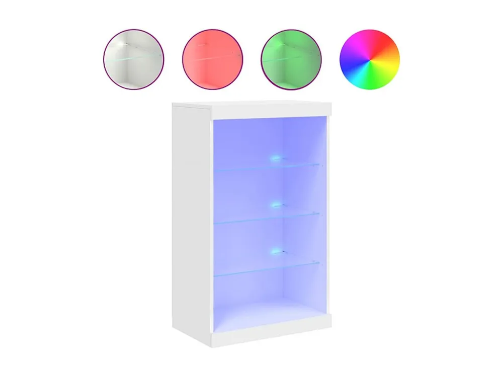 Aparador com luzes LED 60,5x37x100 cm branco Cabo 5 Metros