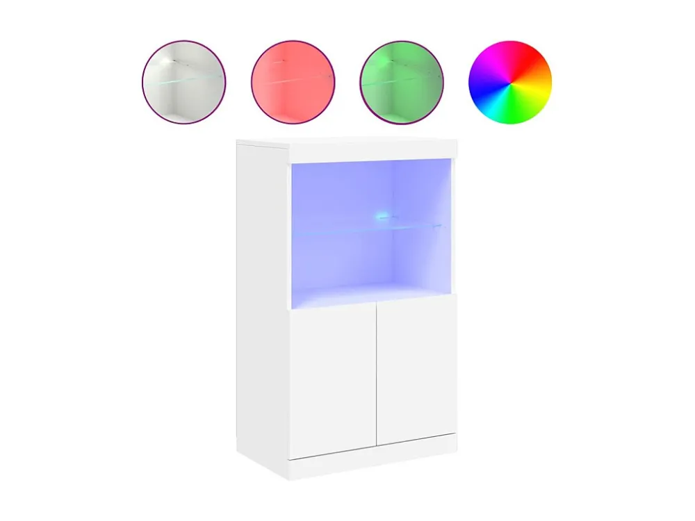Cabo de Prolongamento Aparador com luzes LED 60,5x37x100 cm branco