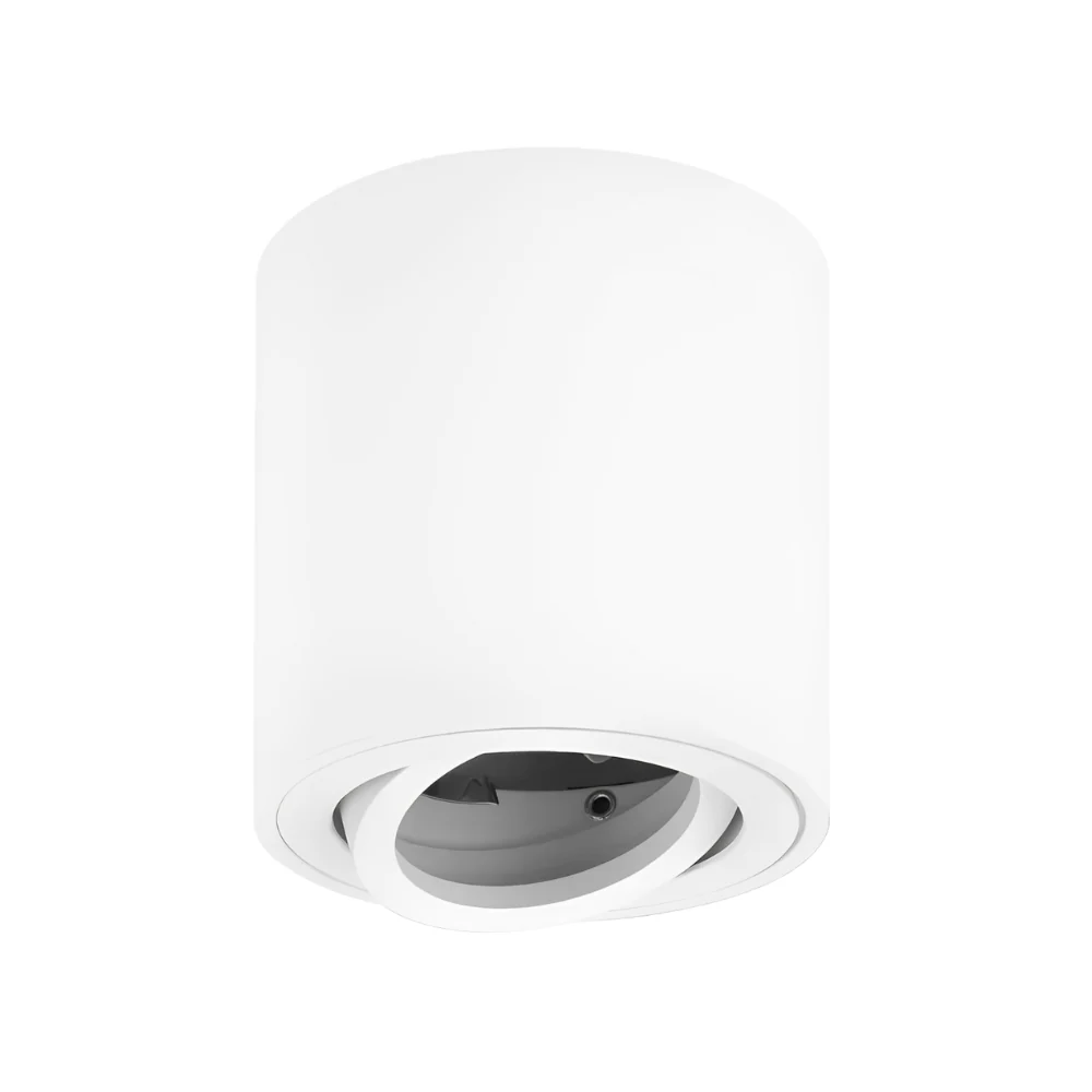 Aplique de Teto Cilindro Branco P/ Lâmpada GU10 LED7 com Controle Remoto