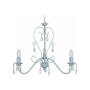 Lustre TOSEL PAMPILLES vidro braço cinza D55 x H90 cm | Entrega Rápida e Segura