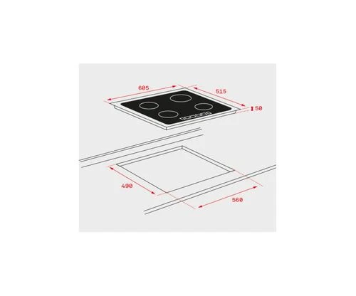 Alta Eficiência Energética Placa de Indução Teka IT 6320 | Elétrica | 60.5 cm | 3 Zonas | Preto