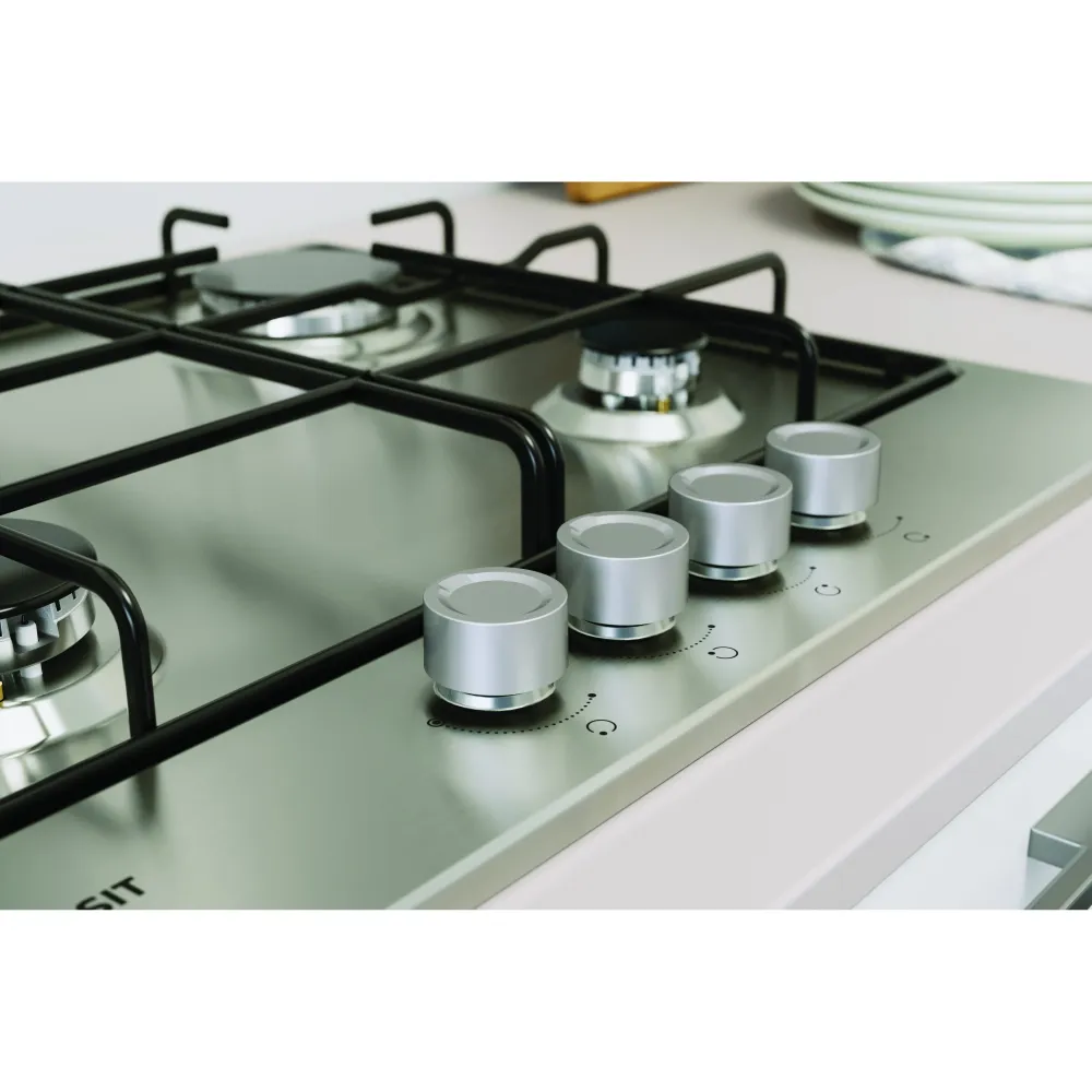 Luminária de Emergência Placa Gás Indesit THP 642 IX/I | 4 Queimadores, 59cm, ço Inox