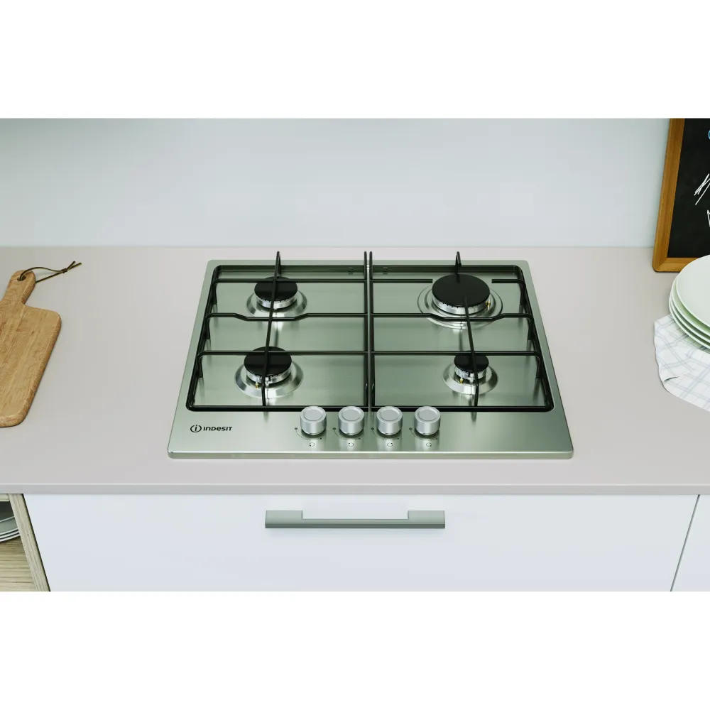 Luminária de Emergência Placa Gás Indesit THP 642 IX/I | 4 Queimadores, 59cm, ço Inox