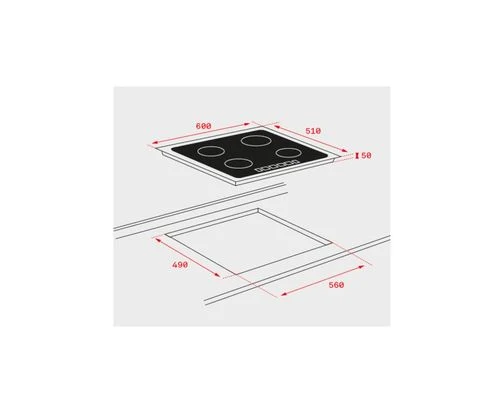 Luminária para Escritório Placa de Indução Teka IZF 6420 | Elétrica | 60 cm | 4 Zonas | Preto