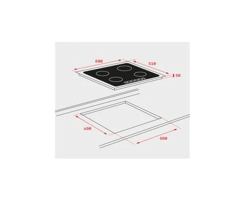 Placa de Indução Teka IZ 6420 | Elétrica | 60 cm | 4 Zonas | Preto para Uso Contínuo 24h