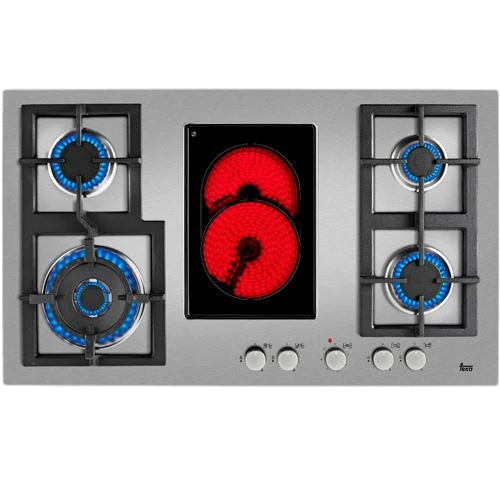 Placa Mista Teka EFX 90 4G 1H AI AL DR CI | 86 cm | 5 Zonas | ço inoxidável para Iluminação de Corredor
