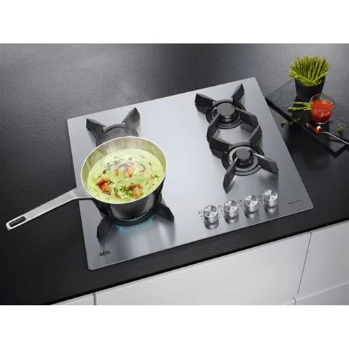 Placa Gás Orgânico AEG HGB64423UZ | 60 cm | 4 Zonas | ço Inoxidável