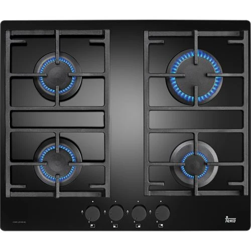 Placa Gás Teka CGW LUX 60 4G AI AL | 61 cm | 4 Zonas | Preto | Resistente Poeira e Umidade