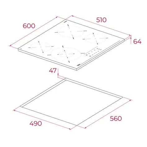 Placa Vitrocerâmica Teka TBC64320TTC | 4 Zonas, Touch Control, 6200W com Garantia Estendida