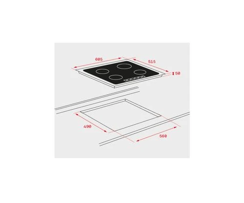 Profissional Industrial Placa de Indução Teka IT 6420 | Elétrica | 60.5 cm | 4 Zonas | Preto