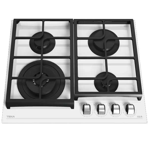 Profissional Industrial Placa Gás TEKA GZC 64320 XBA WH | 4 Zonas, Cristal Branco